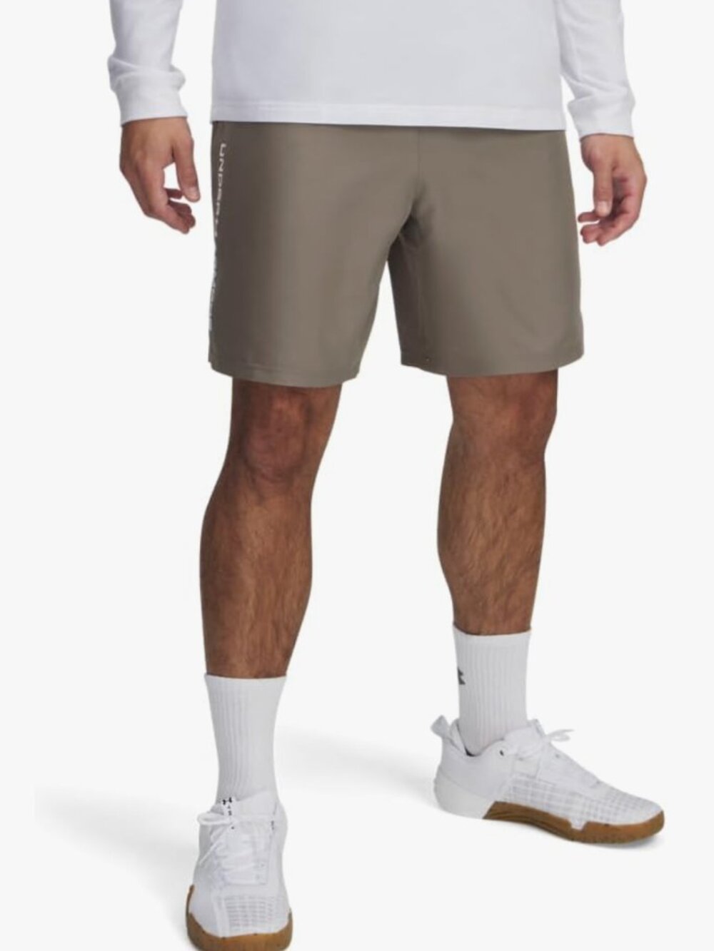 Under Armour Men's Woven Wordmark Shorts, (201) Taupe Dusk